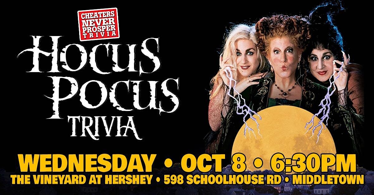 Hocus Pocus Trivia Night at The Vineyard at Hershey, 8 October | Event in Middletown | AllEvents