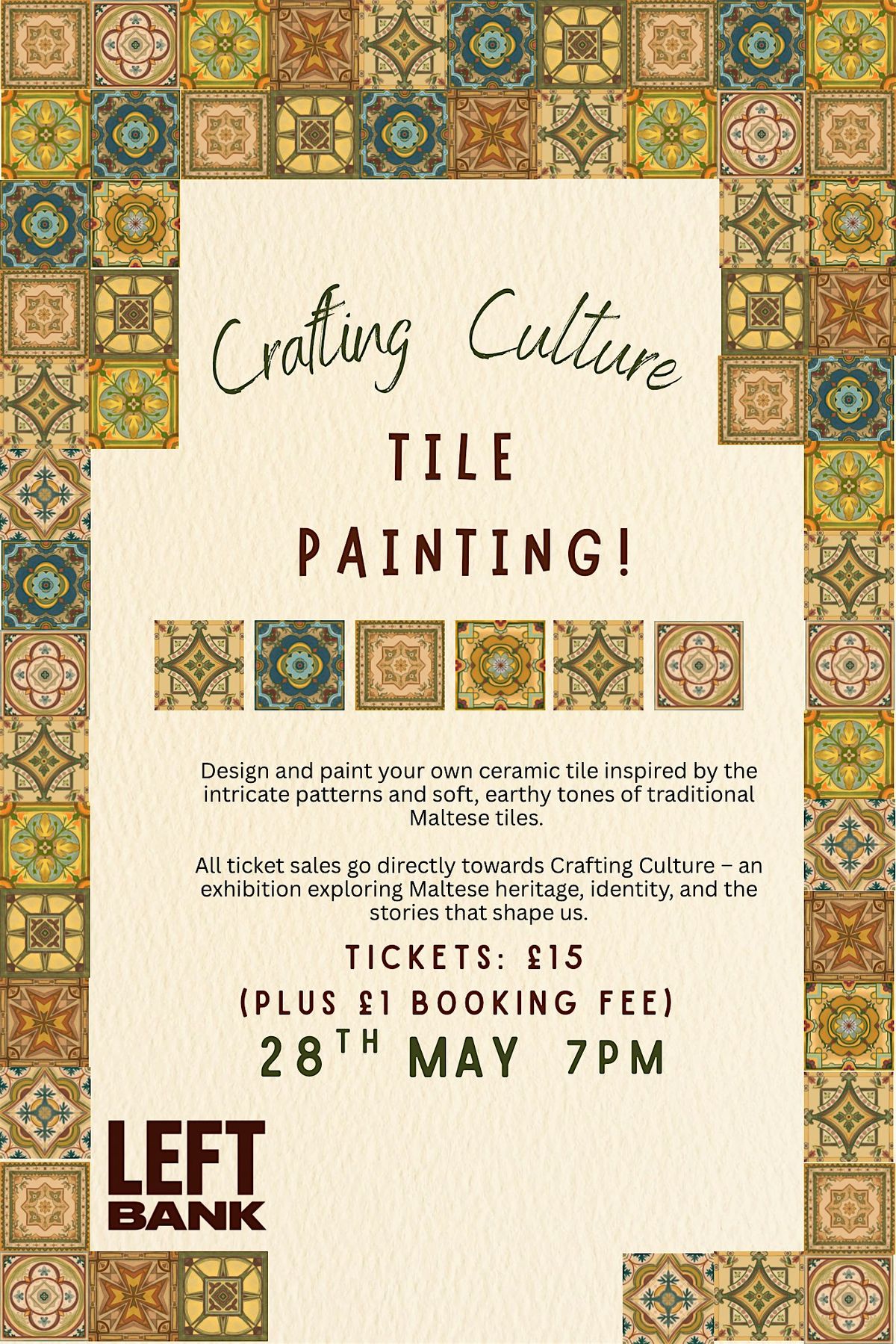 Crafting Culture:Tile painting, 28 May | Event in Burley | AllEvents