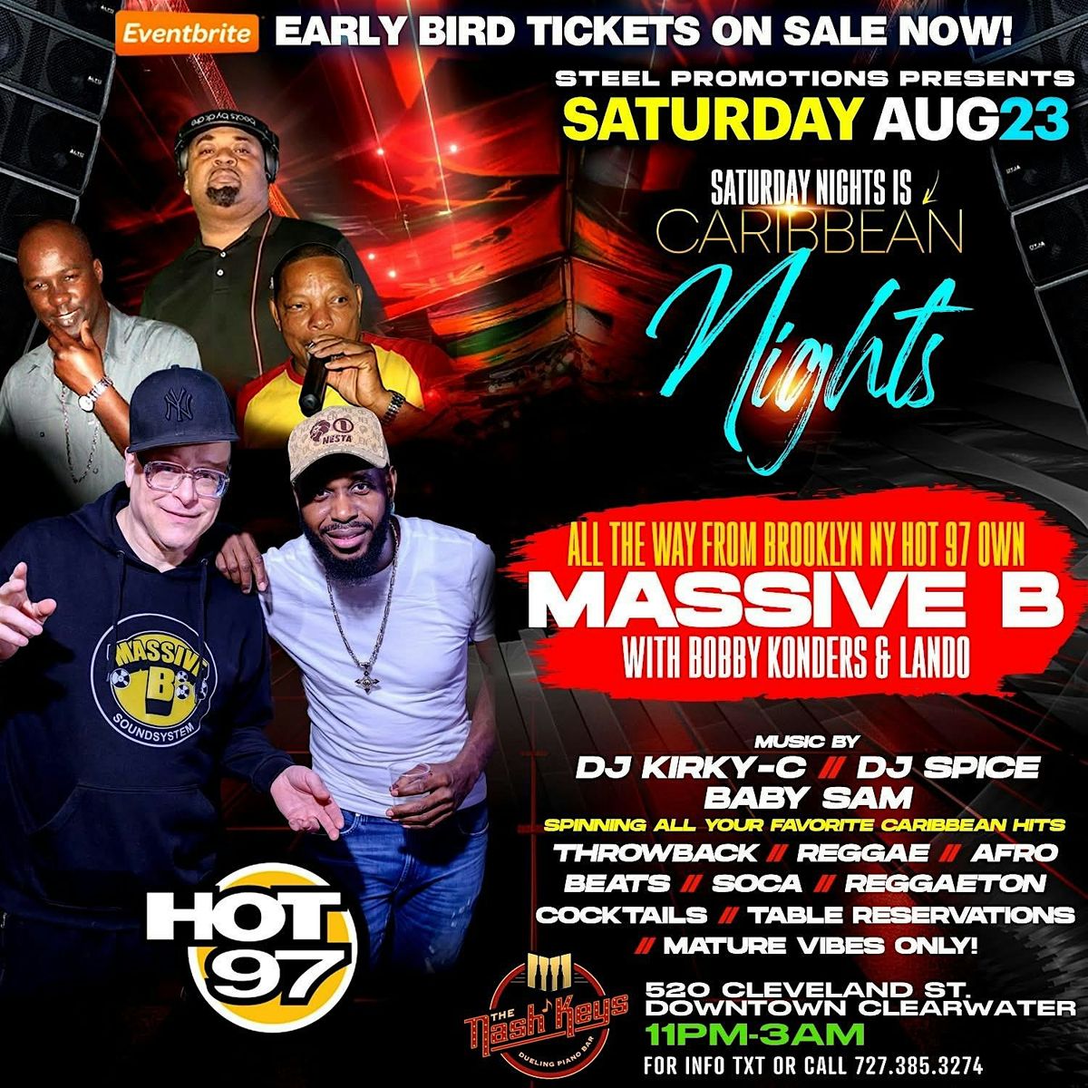 Saturdays is Caribbean Night Downtown Clearwater with Massive B, 23 August | Event in Clearwater | AllEvents