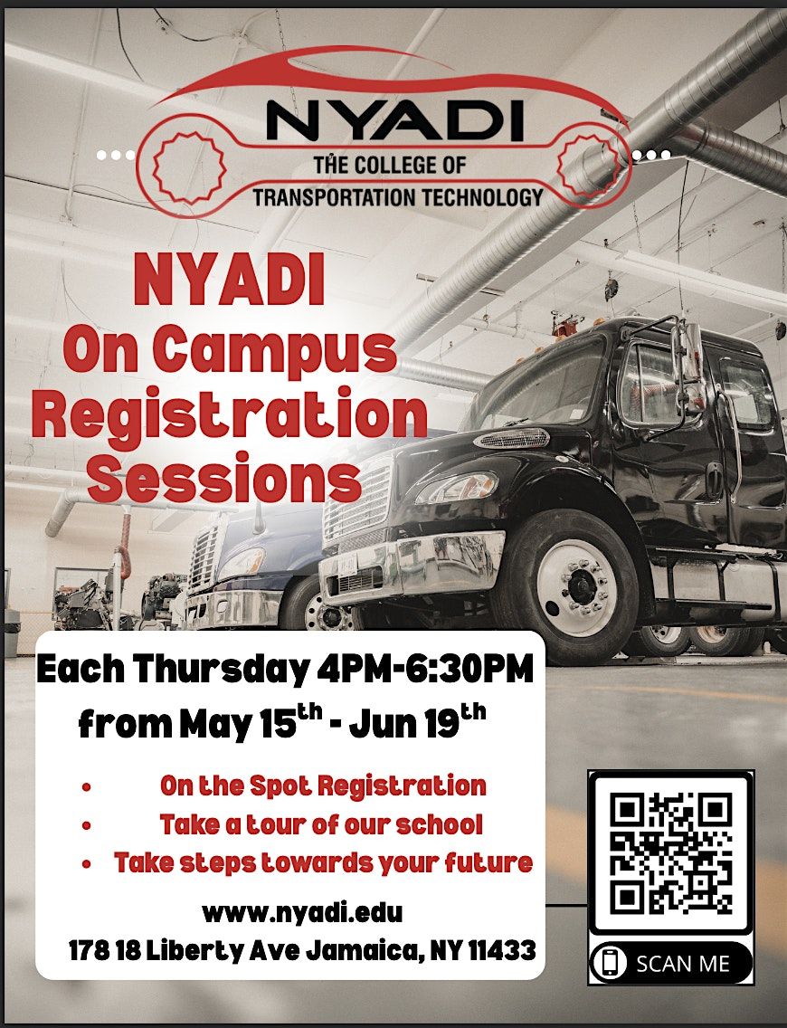 NYADI On Campus Registration, May 15 thru June 19, 5:30pm-6:30pm | Event in Queens | AllEvents
