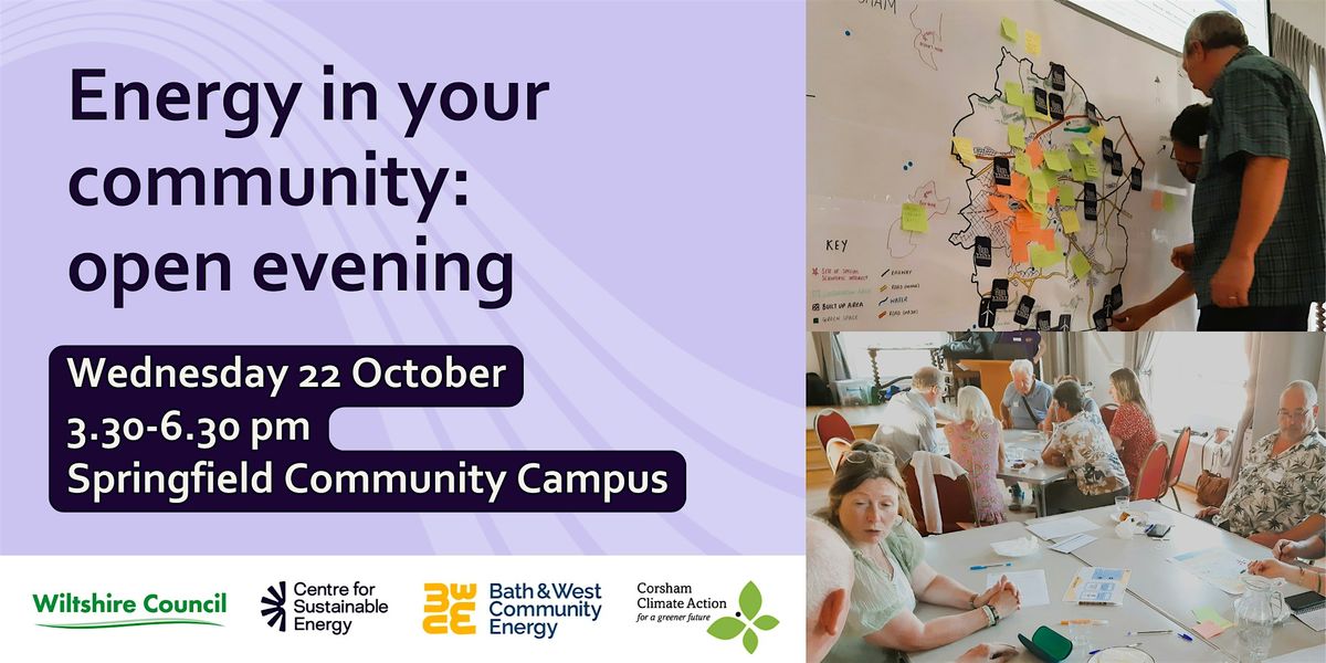Community Energy Open Evening in Corsham, 22 October | Event in Corsham | AllEvents