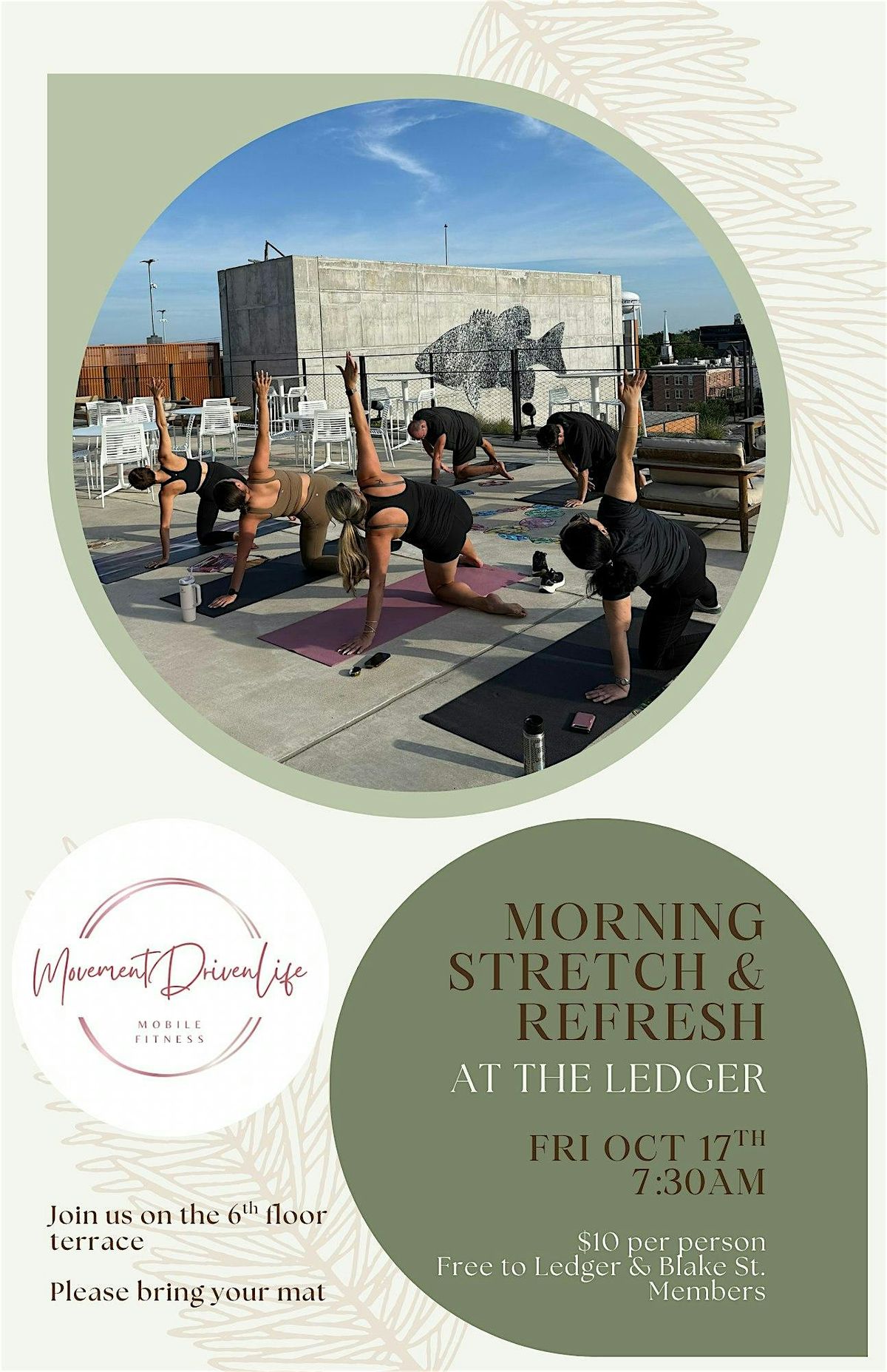 Morning Stretch & Refresh at The Ledger, 17 October | Event in Bentonville | AllEvents