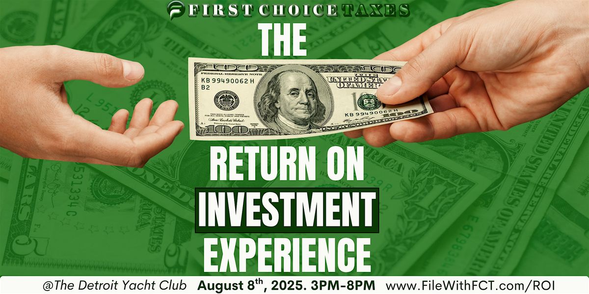 Return On Investment Experience @ Detroit Yacht Club, 8 August | Event in Detroit | AllEvents