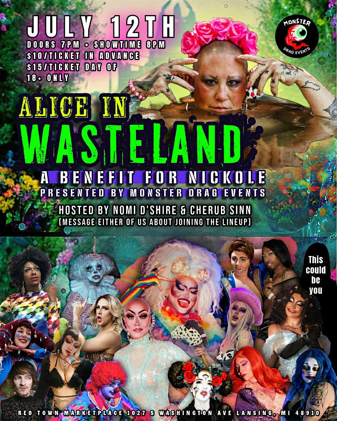 Alice In Wasteland : Fundraiser for Nickole Sue Sluiter, 12 July | Event in Lansing | AllEvents