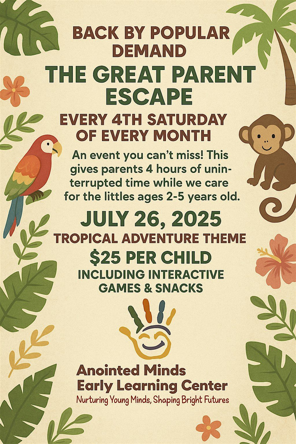 The Great Parent Escape ( Parents Day Out), 26 July | Event in Memphis | AllEvents
