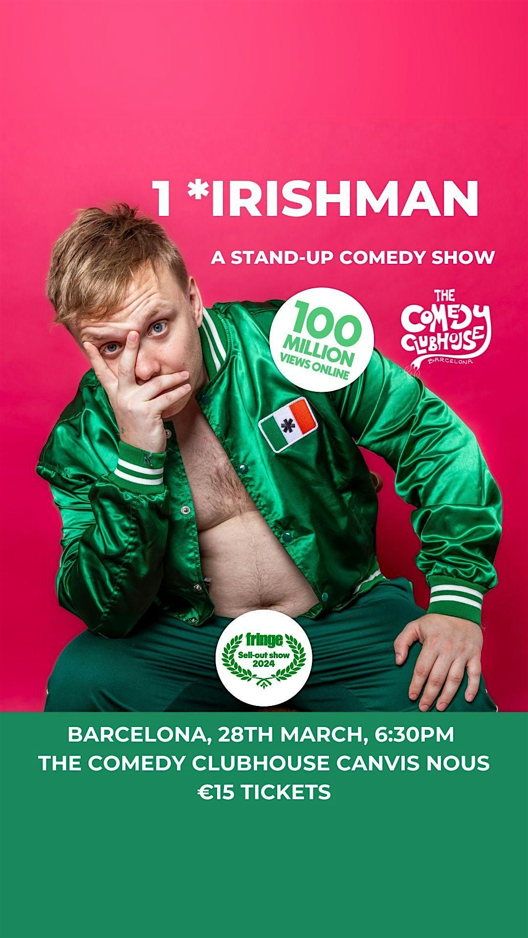 Reece Kidd: 1 *Irishman • stand-up comedy in English, 28 March | Event in Barcelona | AllEvents