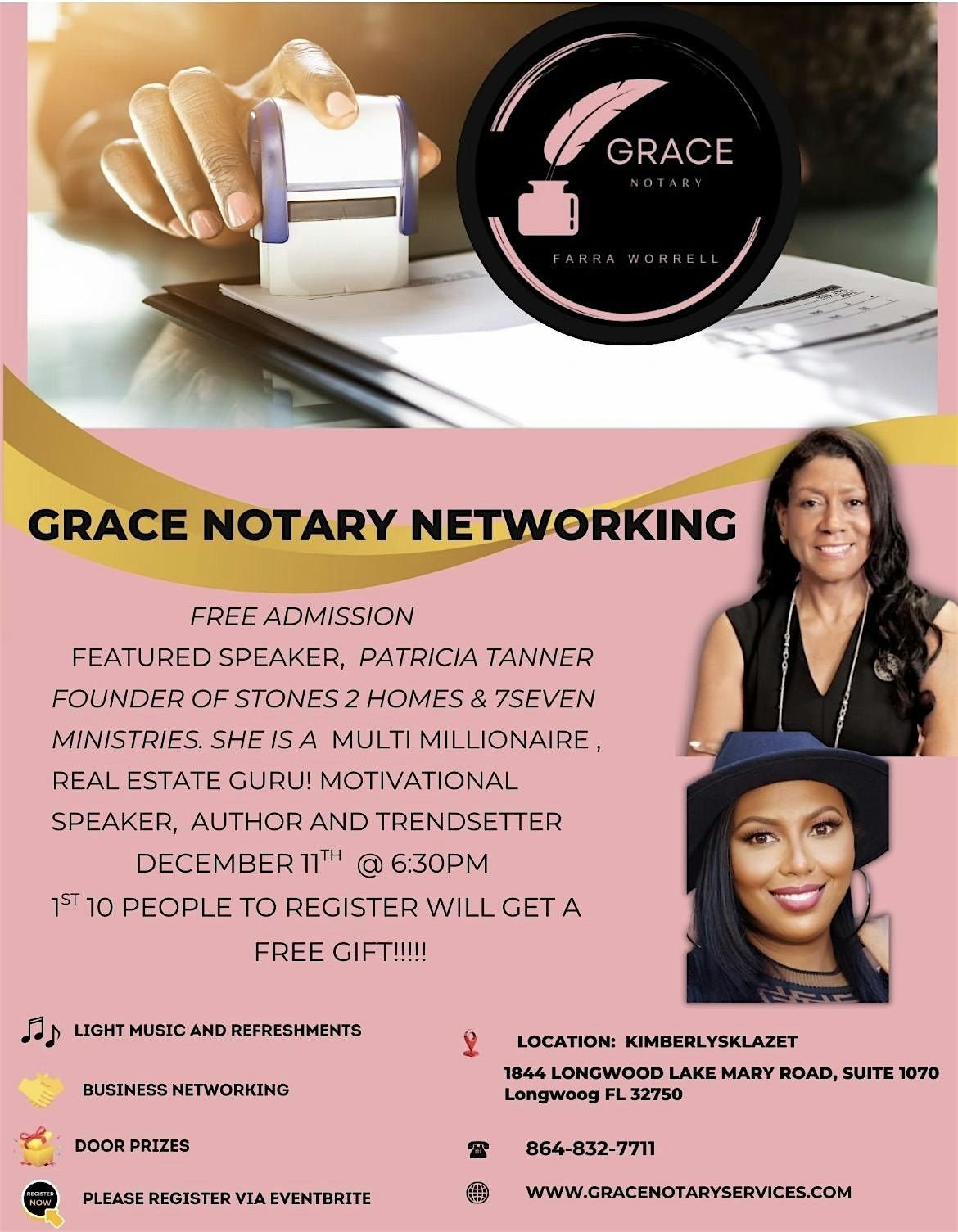 GRACE NOTARY MONTHLY NETWORKING, 11 December | Event in Longwood | AllEvents