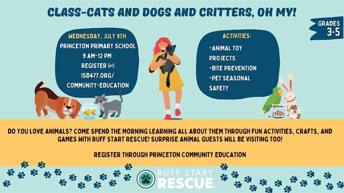 Cats and Dogs and Critters, Oh My!, 9 July | Event in Princeton | AllEvents
