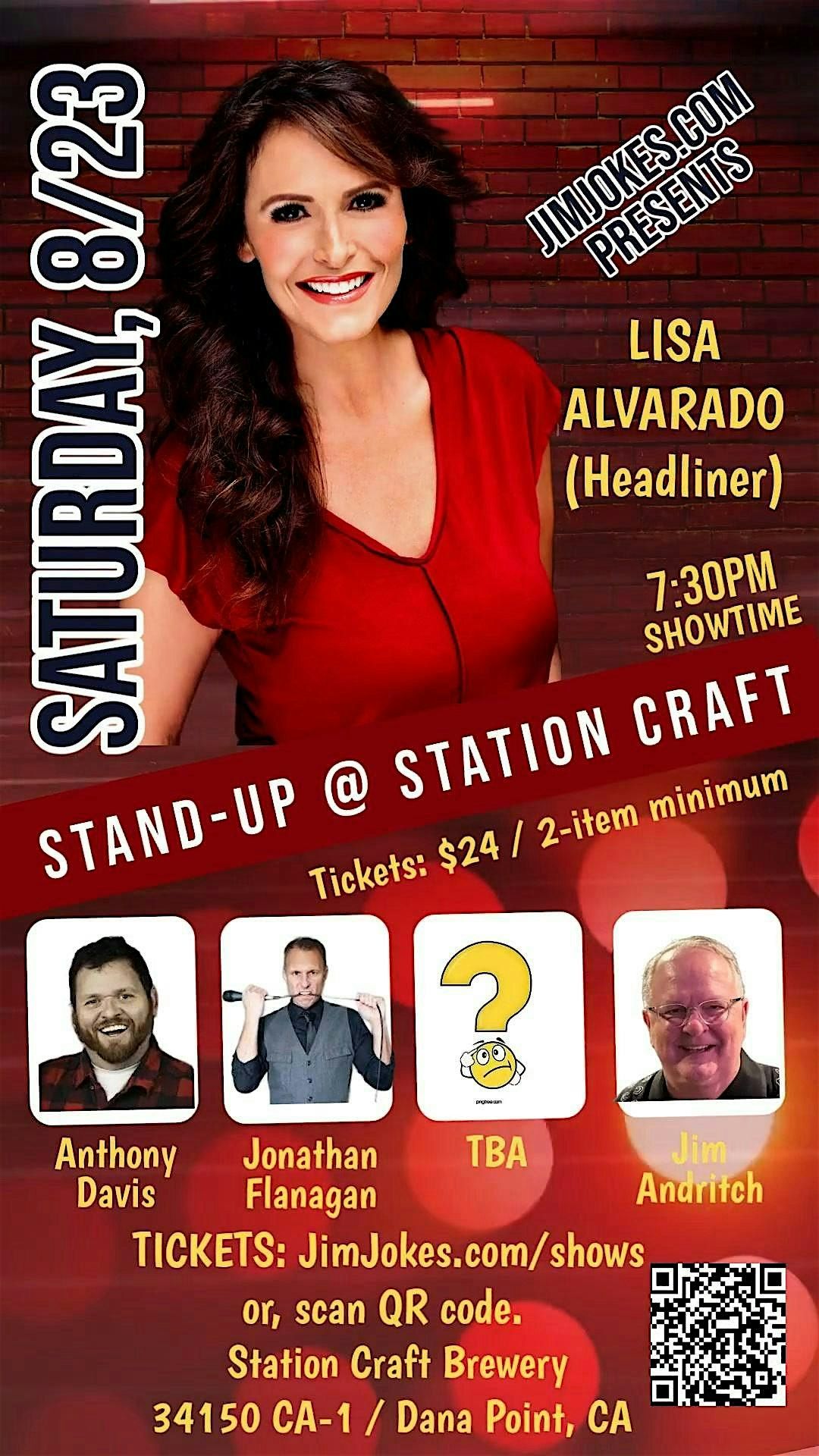 Lisa Alvarado Comedy Show Presented by JimJokes.com, 23 August | Event in Dana Point | AllEvents