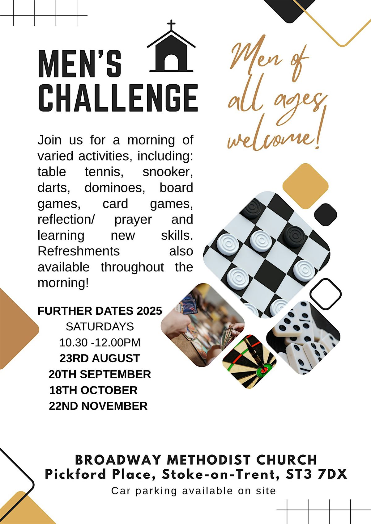 Social Event for Men, 23 August | Event in Stoke-on-Trent | AllEvents