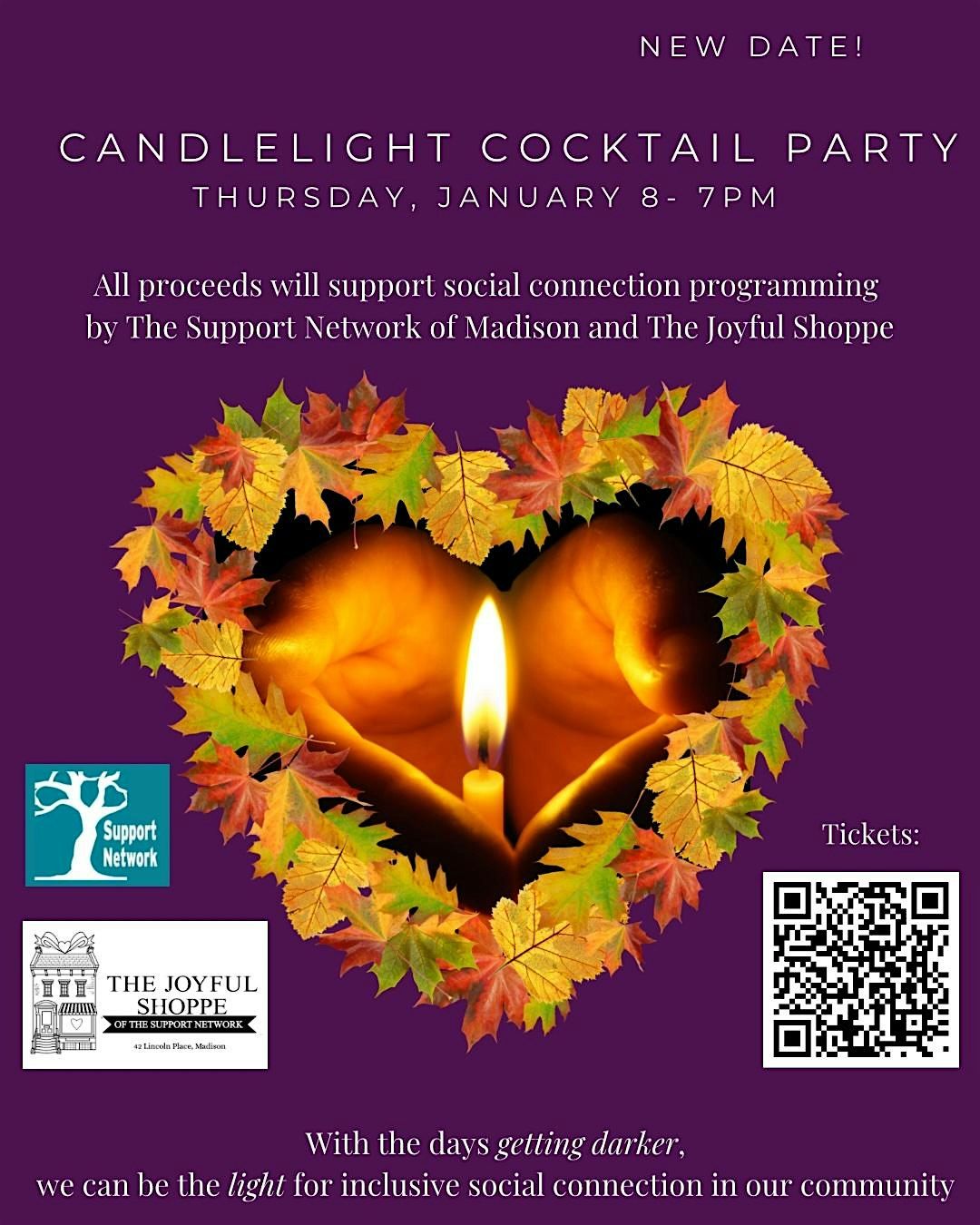 Candlelight Cocktails Fundraiser for the Support Network, 8 January | Event in Madison | AllEvents