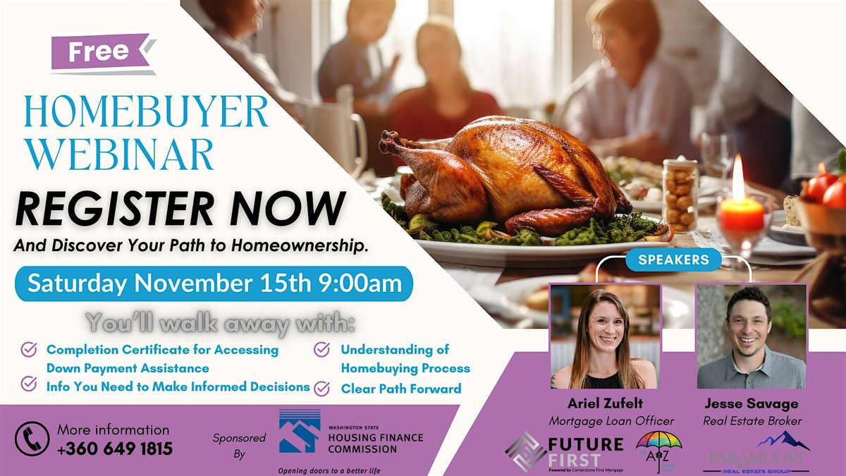WA State Homebuyer Education Webinar, 15 November | Online Event | AllEvents