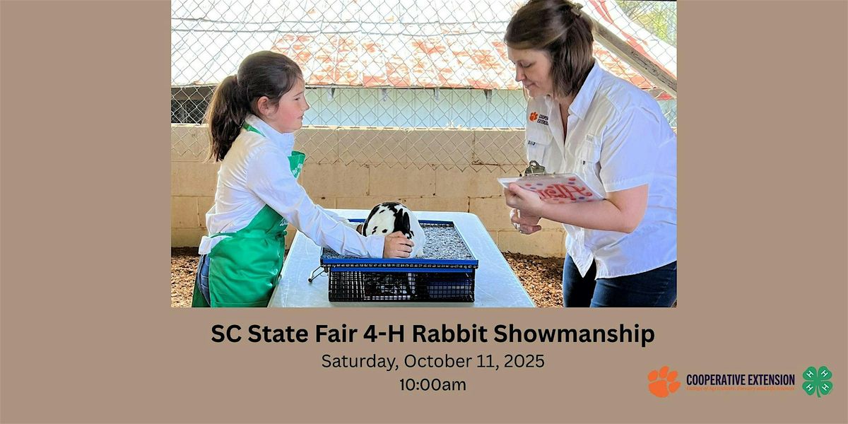 SC State Fair Rabbit Showmanship, 11 October | Event in Columbia | AllEvents