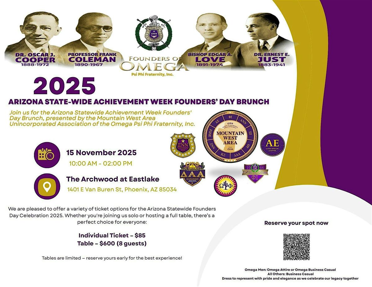 2025 Arizona State-Wide Achievement Week Founders' Day Brunch, 15 November | Event in Phoenix | AllEvents