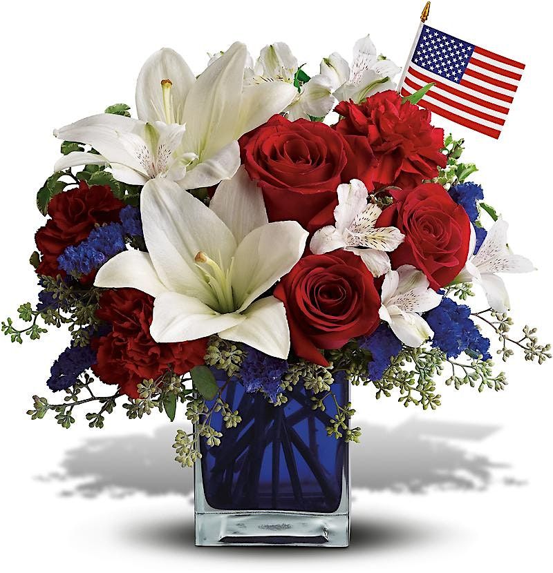 Red, White & Blue Flower Arrangement | Brenda Dwyer, instructor, 2 July | Event in Gloversville | AllEvents
