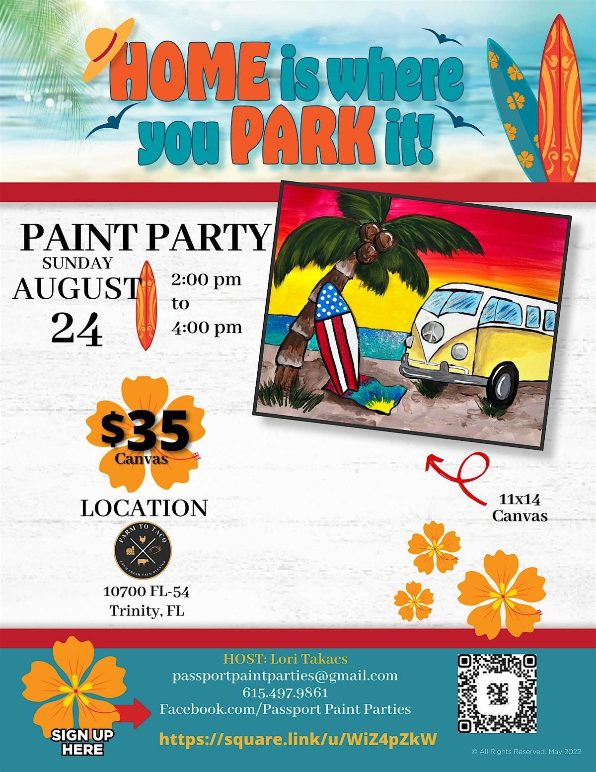 8.24.25 VW Sunset Paint and Sip at Farm to Taco, 24 August | Event in New Port Richey | AllEvents