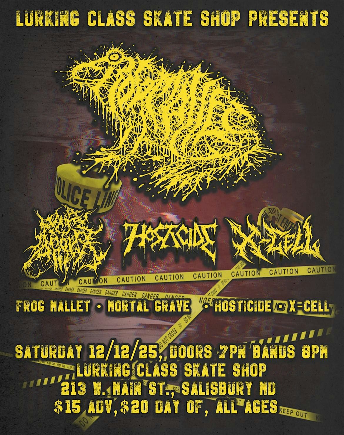 Frog Mallet w/ Mortal Grave, Hosticide, X-Cell, 12 December | Event in Salisbury | AllEvents