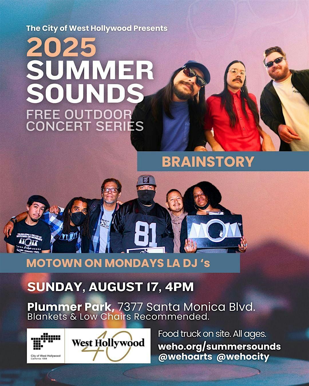 Brainstory and the Motown On Mondays LA DJ's at Summer Sounds (FREE), 17 August | Event in West Hollywood