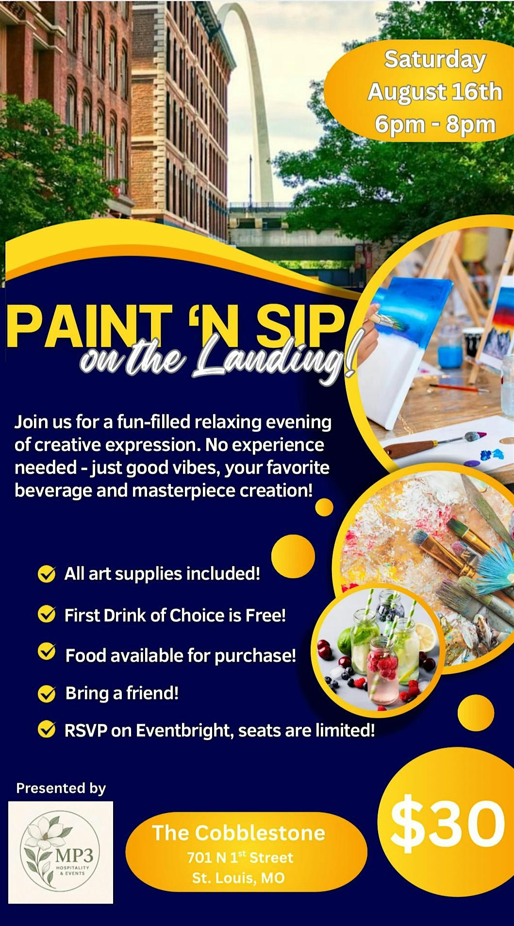 Paint 'N Sip Party, 16 August | Event in St. Louis | AllEvents