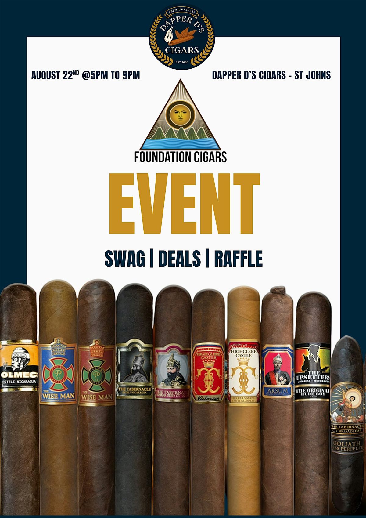 Foundation Cigars Event at Dapper D's Cigars St Johns, 22 August | Event in ST JOHNS | AllEvents