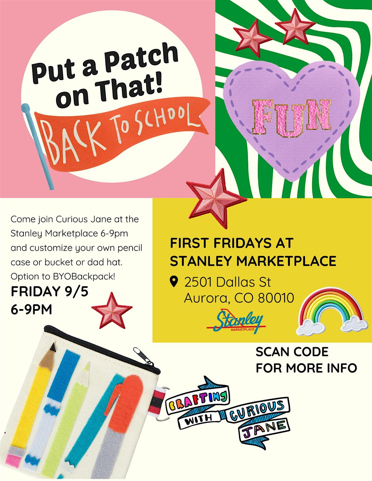 Put a Patch on That: Back to School Edition (@ First Friday Stanley Market), 5 September | Event in Aurora