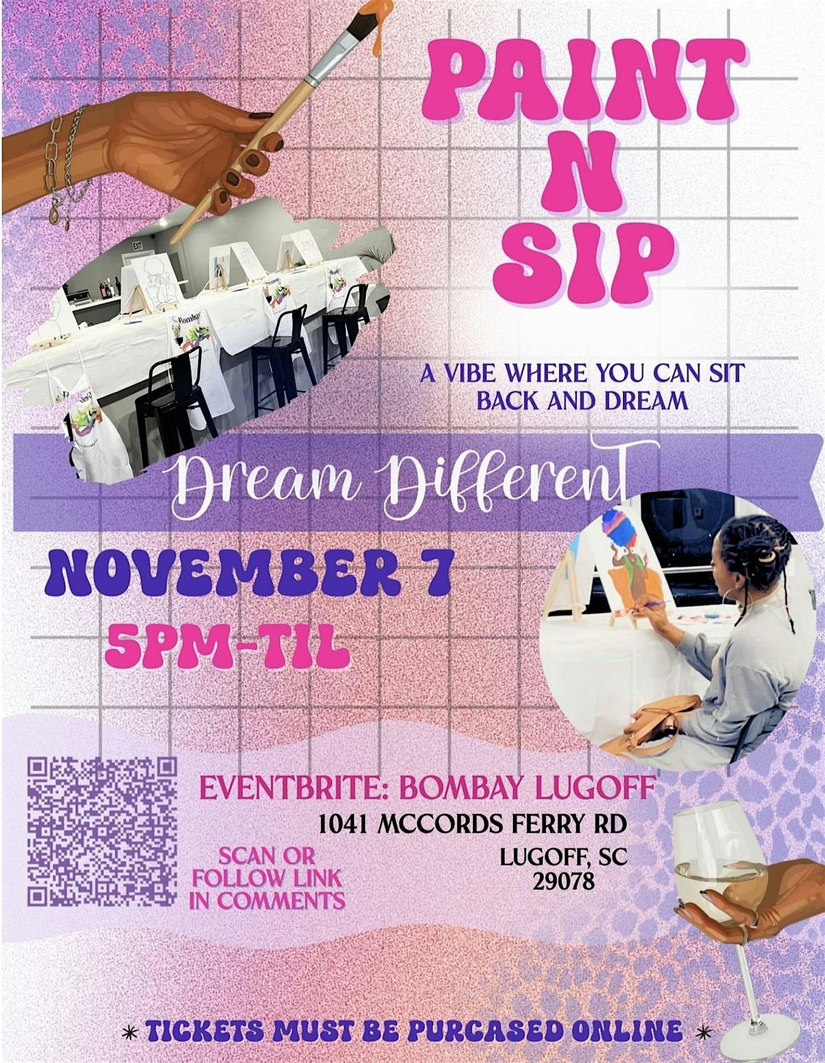 Dream Different… Paint & Sip, 7 November | Event in Lugoff | AllEvents