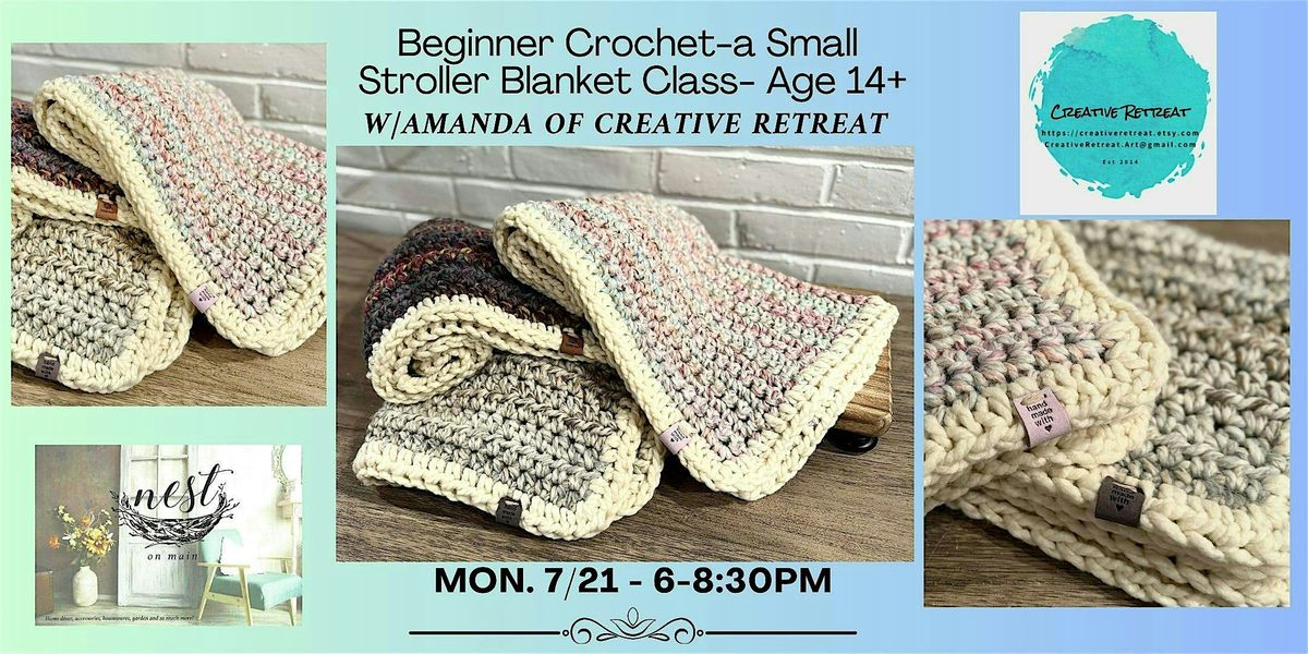 Beginner Crochet-a-Small Stroller Blanket Class w/ Amanda | Event in Northport | AllEvents