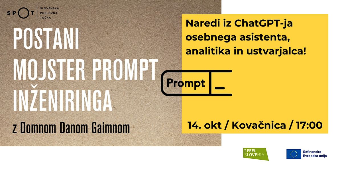POSTANI  MOJSTER PROMPT INŽENIRINGA, 14 October | Event in Kranj | AllEvents
