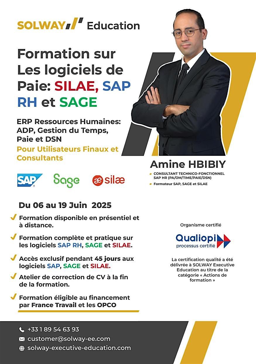 Formation SILAE, SAP RH, et SAGE - Les logiciels de paie, 6 June | Event in Colombes | AllEvents
