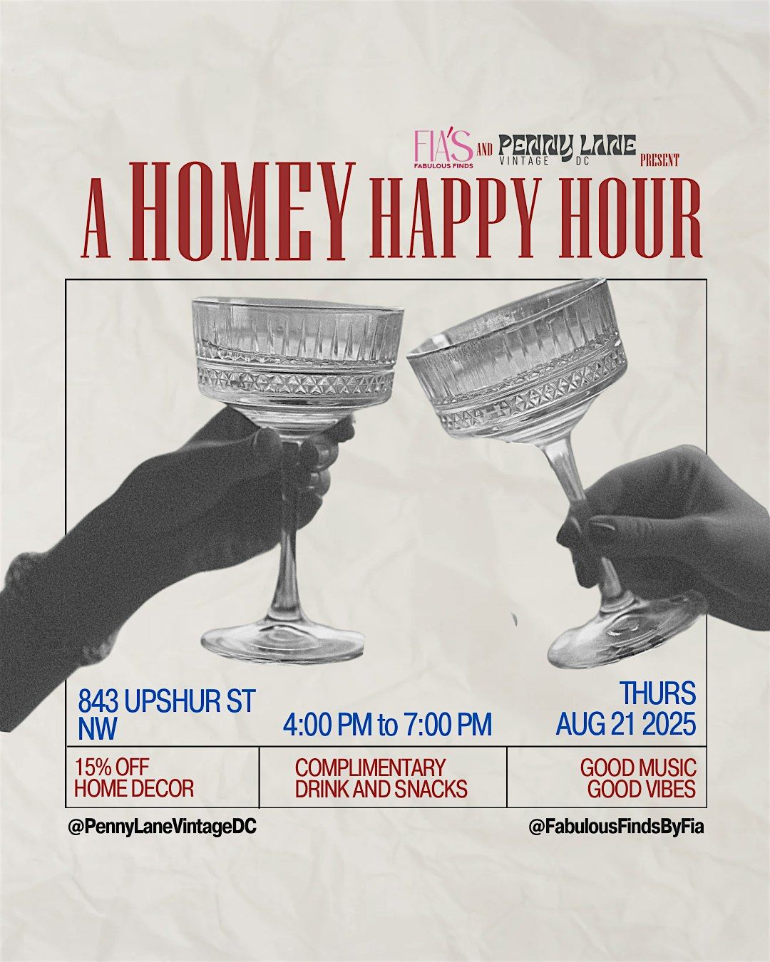 A Homey Happy Hour/ Thrift Home Goods!, 21 August | Event in Washington | AllEvents