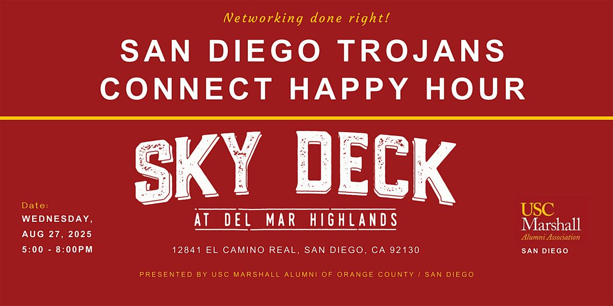 San Diego Trojans Connect Happy Hour – Sky Deck  - 8/27, 27 August | Event in San Diego | AllEvents
