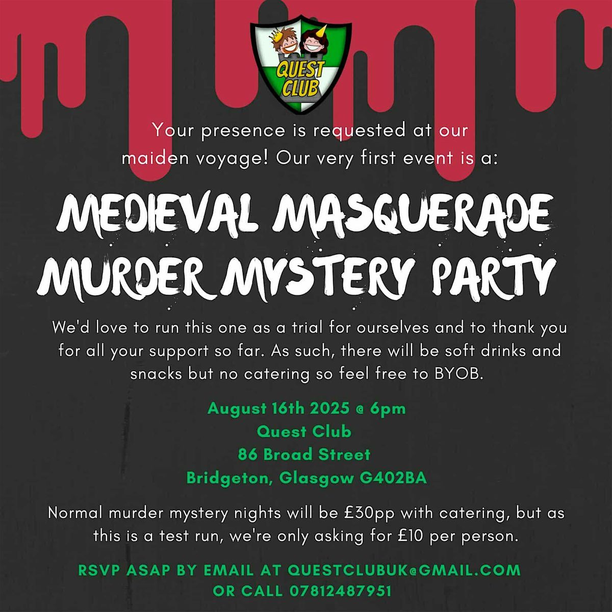 M**der Mystery - Medieval Masquerade M**der!, 16 August | Event in Bridgeton | AllEvents