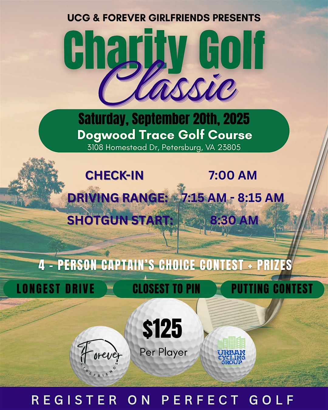 UCG & FOREVER GIRLFRIENDS PRESENTS CHARITY GOLF CLASSIC, 20 September | Event in Petersburg | AllEvents