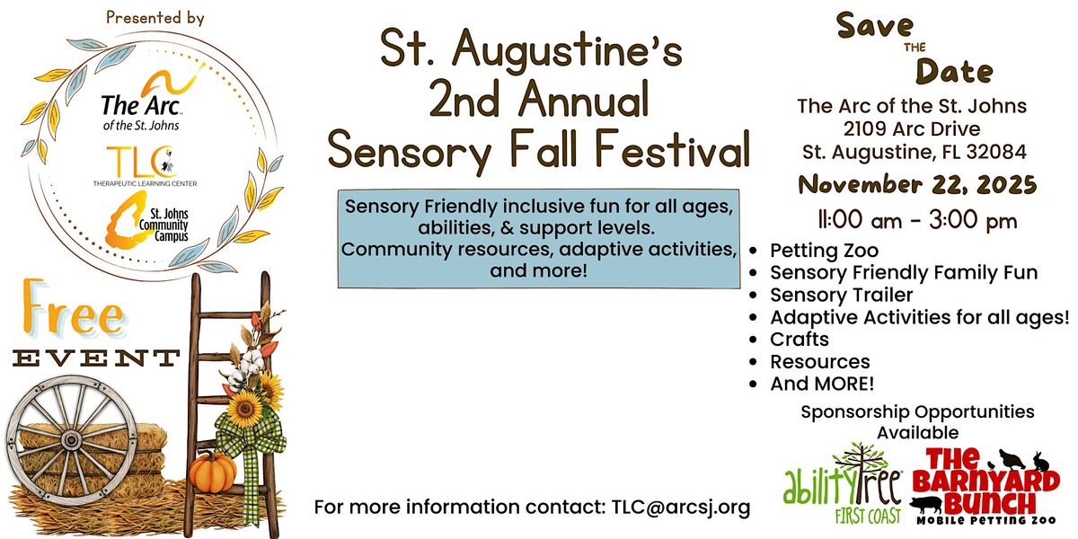 FREE St. Augustine's 2nd Annual Sensory Fall Festival, 22 November | Event in St. Augustine | AllEvents
