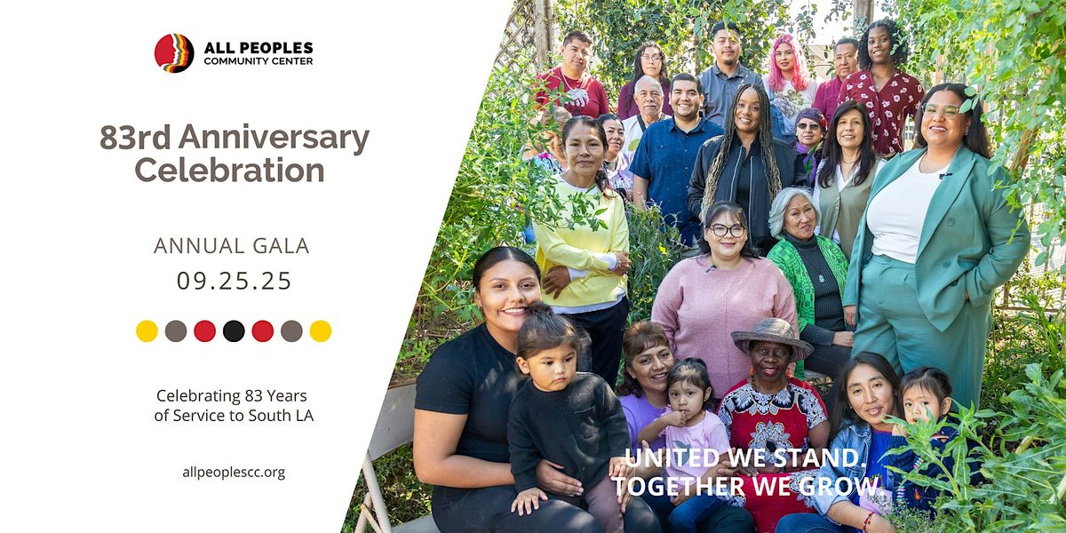 All Peoples 83rd Anniversary Celebration Fundraiser, 25 September | Event in Los Angeles | AllEvents