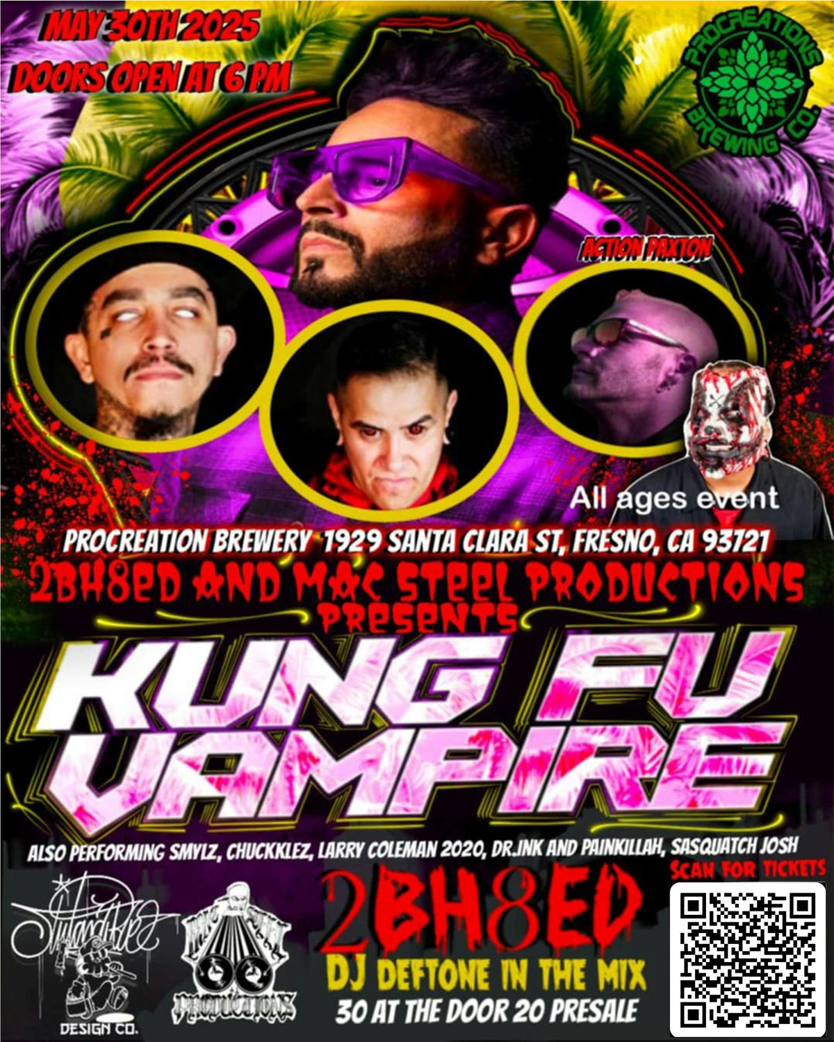Kung Fu Vampire and 2BH8ED, 30 May | Event in Fresno | AllEvents