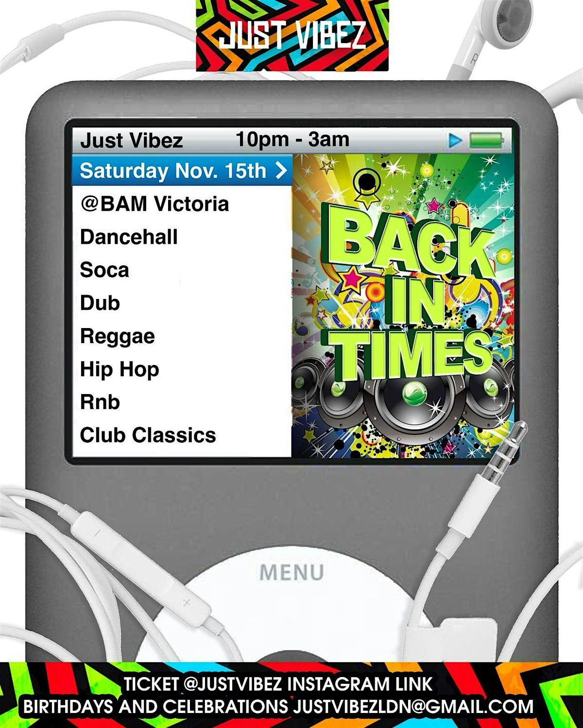 JUST VIBEZ BACK IN TIMES - The old school Caribbean party!!!, 15 November | Event in London | AllEvents