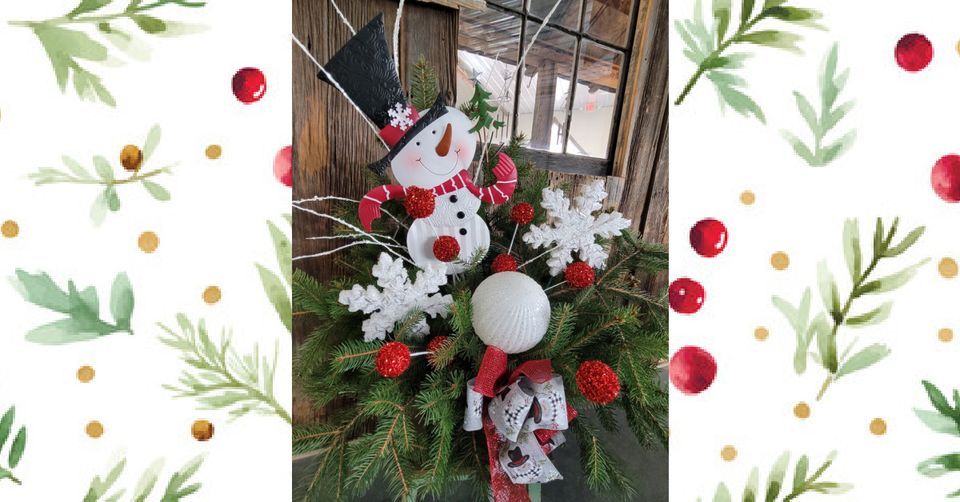 Holly Jolly Snowman Porch Pot, Casey's Outdoor Solutions Garden & Gifts