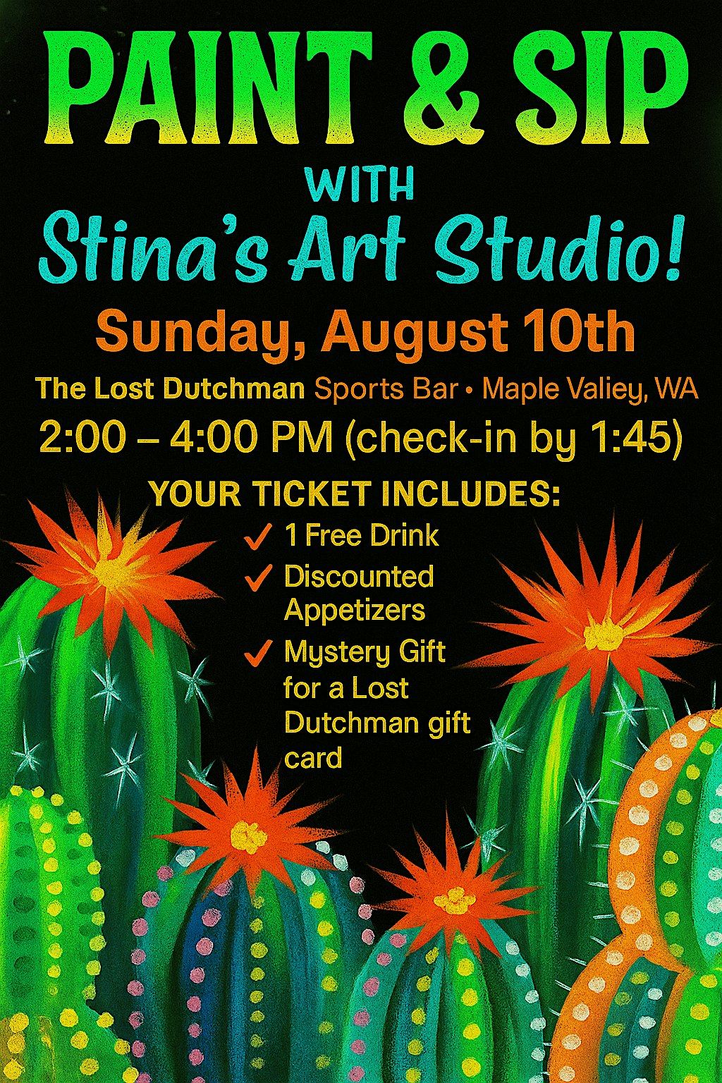 Sunday Funday - Paint & Sip, 10 August | Event in Maple Valley | AllEvents