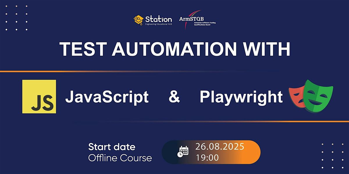 Test Automation with JavaScript and Playwright, 26 August | Event in Yerevan | AllEvents
