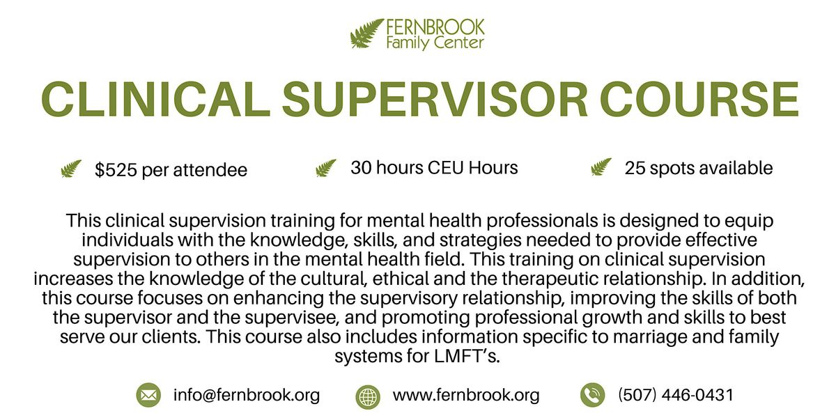 Clinical Supervisor Course, 12 September | Event in Rochester | AllEvents