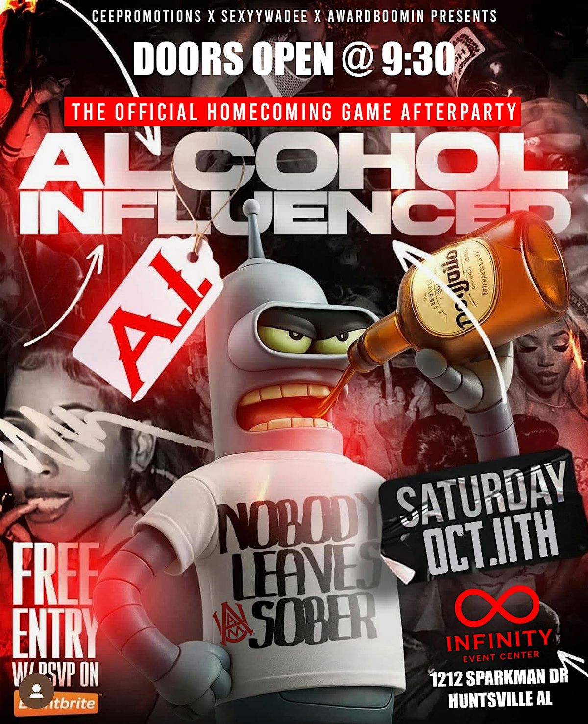 18+ or College ID | AAMU Game Afterparty | A.I. | @Infinity 1212 Sparkman, 11 October | Event in Huntsville