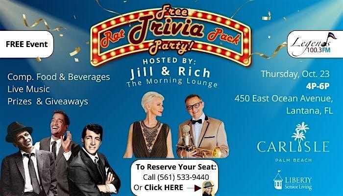 Rat Pack Trivia Party at Carlisle Palm Beach - Lantana, 23 October | Event in Lantana | AllEvents