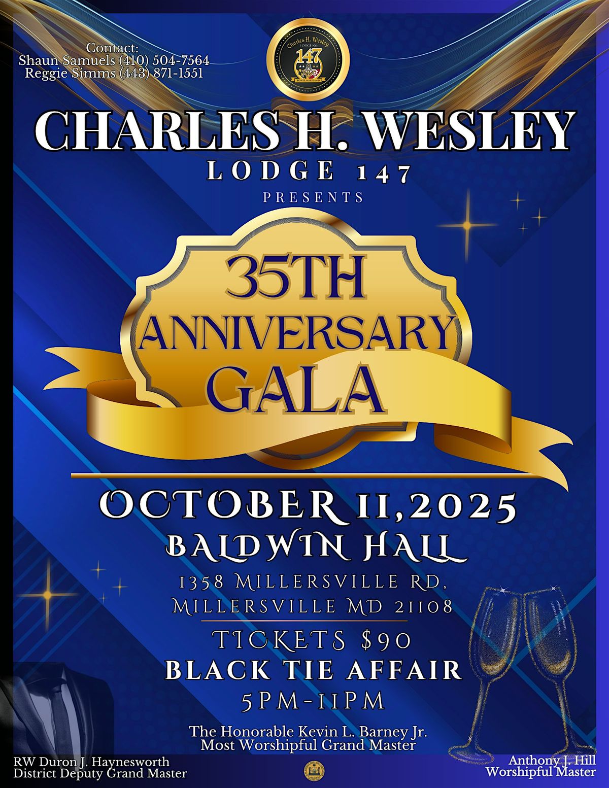 Legacy & Light: Charles H. Wesley Lodge 147  - 35th Anniversary Gala, 11 October | Event in Millersville Rd