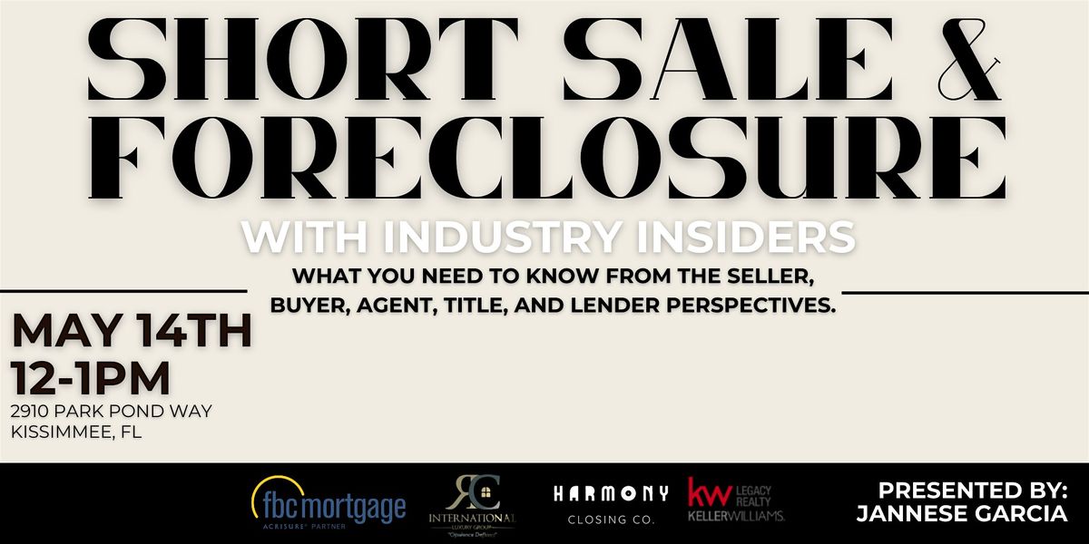 Short Sale & Foreclosure, 14 May | Event in Kissimmee | AllEvents