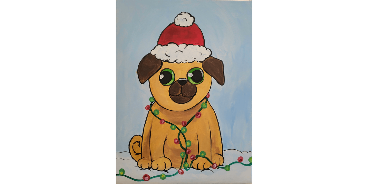 Christmas Pup  - Paint and Sip in Phoenix | Classpop!™, 22 December | Event in Gilbert | AllEvents