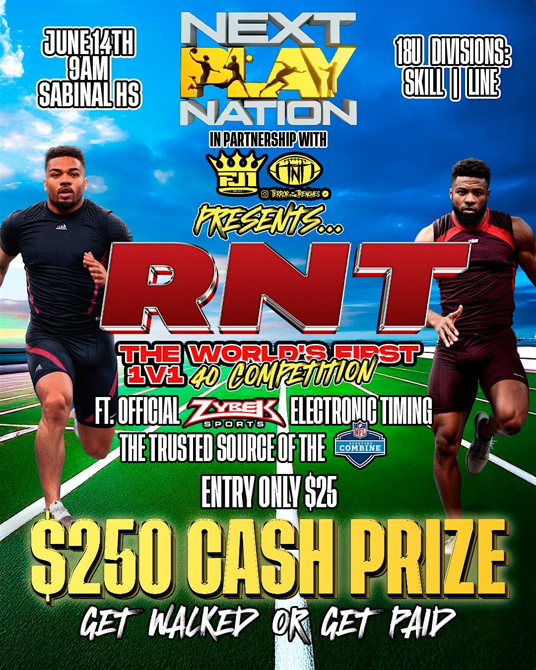 RNT 1v1 40 Yard Dash Competition, 14 June | Event in Sabinal | AllEvents