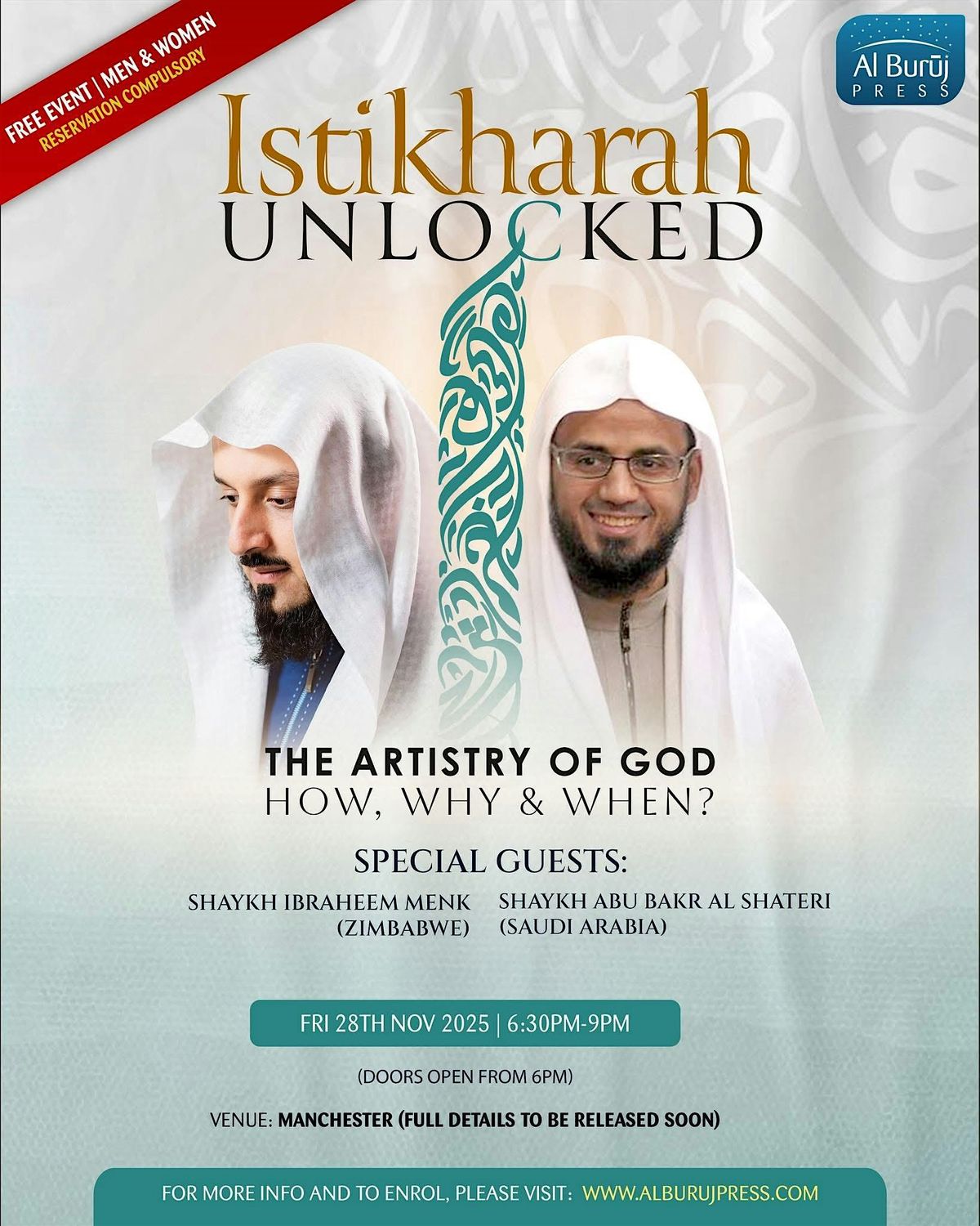 Manchester: Istikharah Unlocked: The Artistry of God – How, Why & When?, 28 November | Event in Manchester
