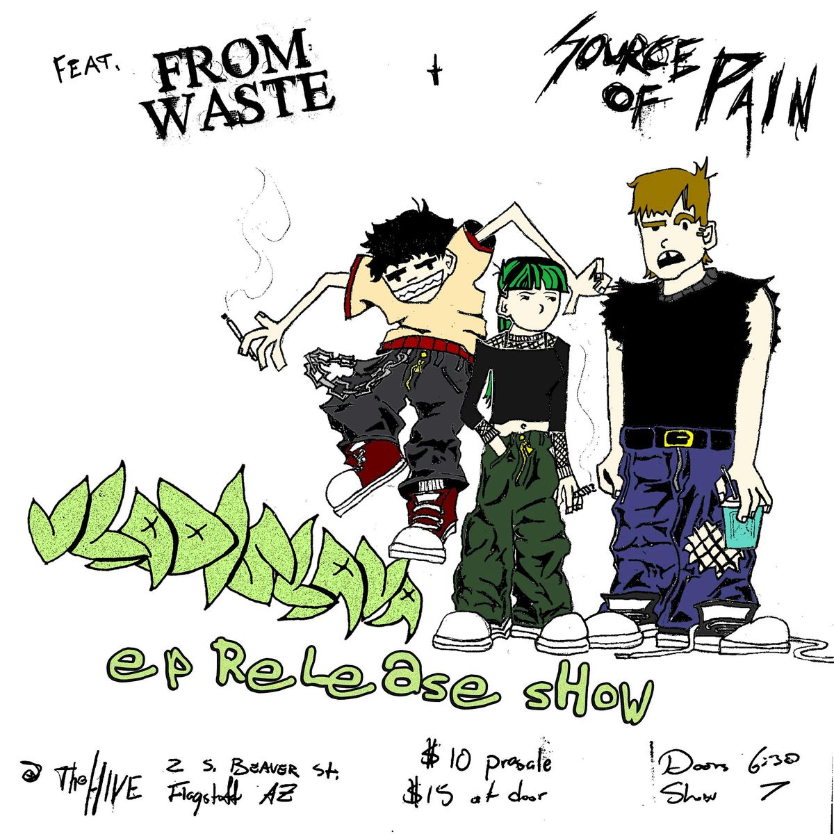 VLADISLAVA EP RELEASE SHOW WITH FROM WASTE AND SOURCE OF PAIN, 5 July | Event in Flagstaff | AllEvents