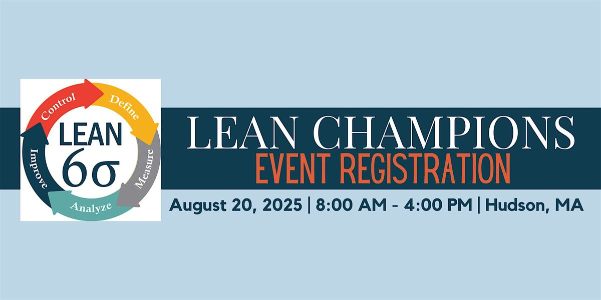 TMG Lean Champions Event, 20 August | Event in Hudson | AllEvents
